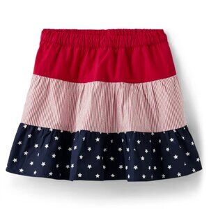 NEW Gymboree Stars Tiered Patriotic American Flag Skirt shorts 4th of July Skort